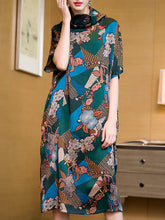 Rollkragen-Midikleid mit Blumenranken